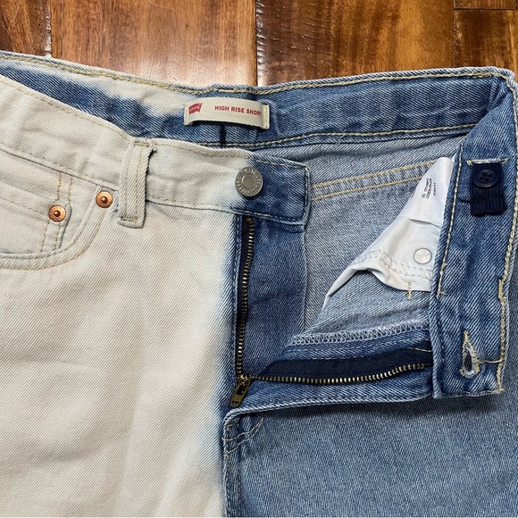 Levis Vintage Inspired Bleach Dipped Girls Shorts - Picture 3 of 4